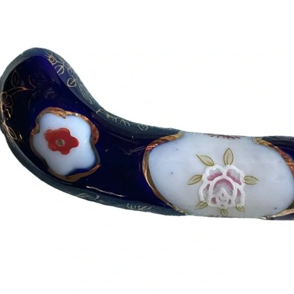 CLOISONNÉ SALAD SERVERS stainless steel SHEFFIELD ENGLAND floral pattern EUC - Picture 12 of 16